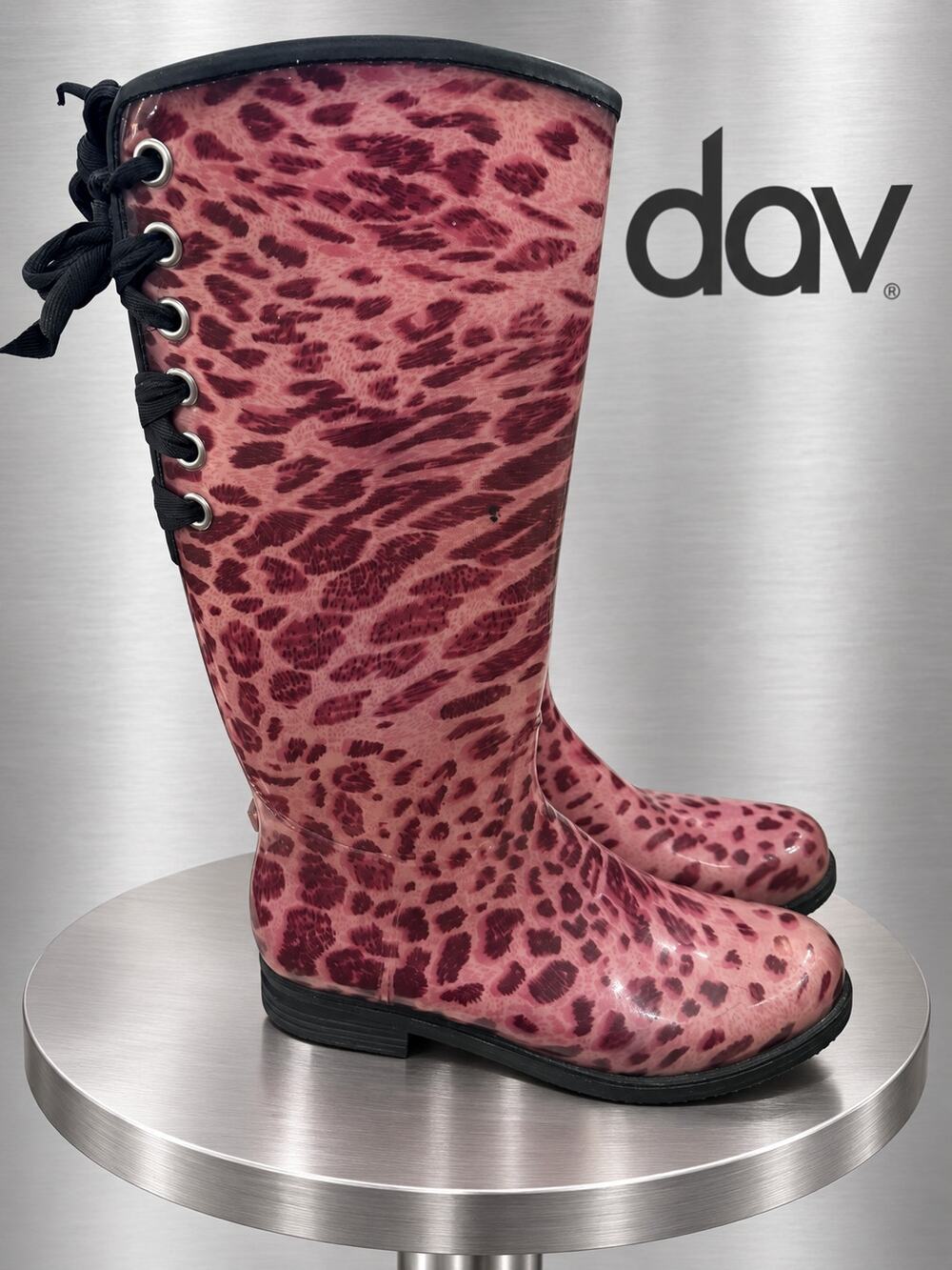 däv Women’s Pink Tall Weatherproof Rain Boots Size 6